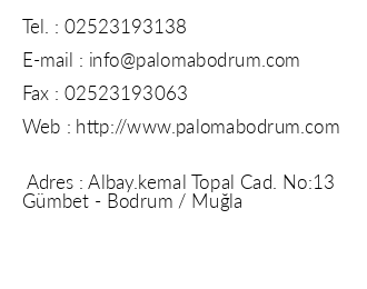 Club Paloma Apart Otel iletiim bilgileri